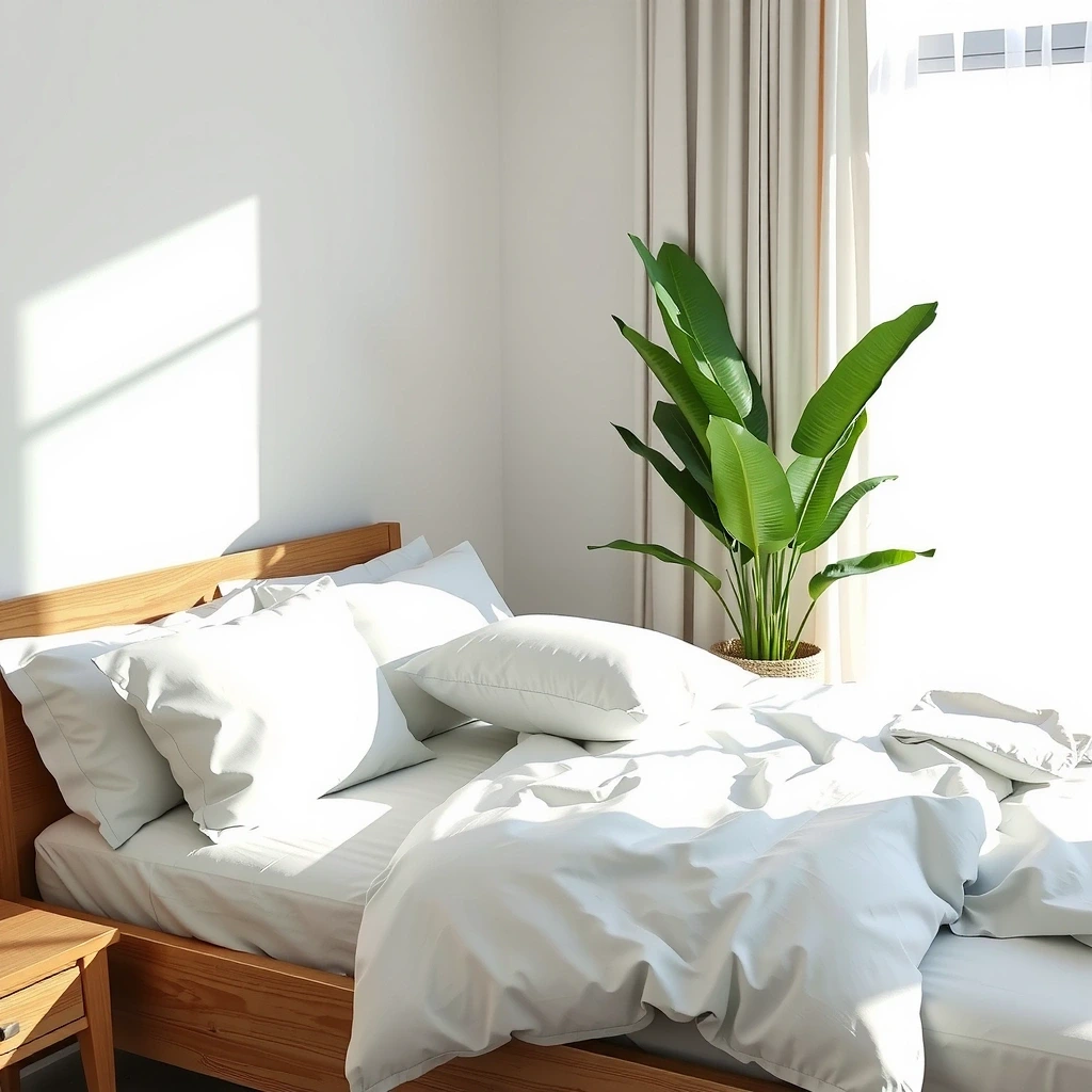 Fresh linens and plants