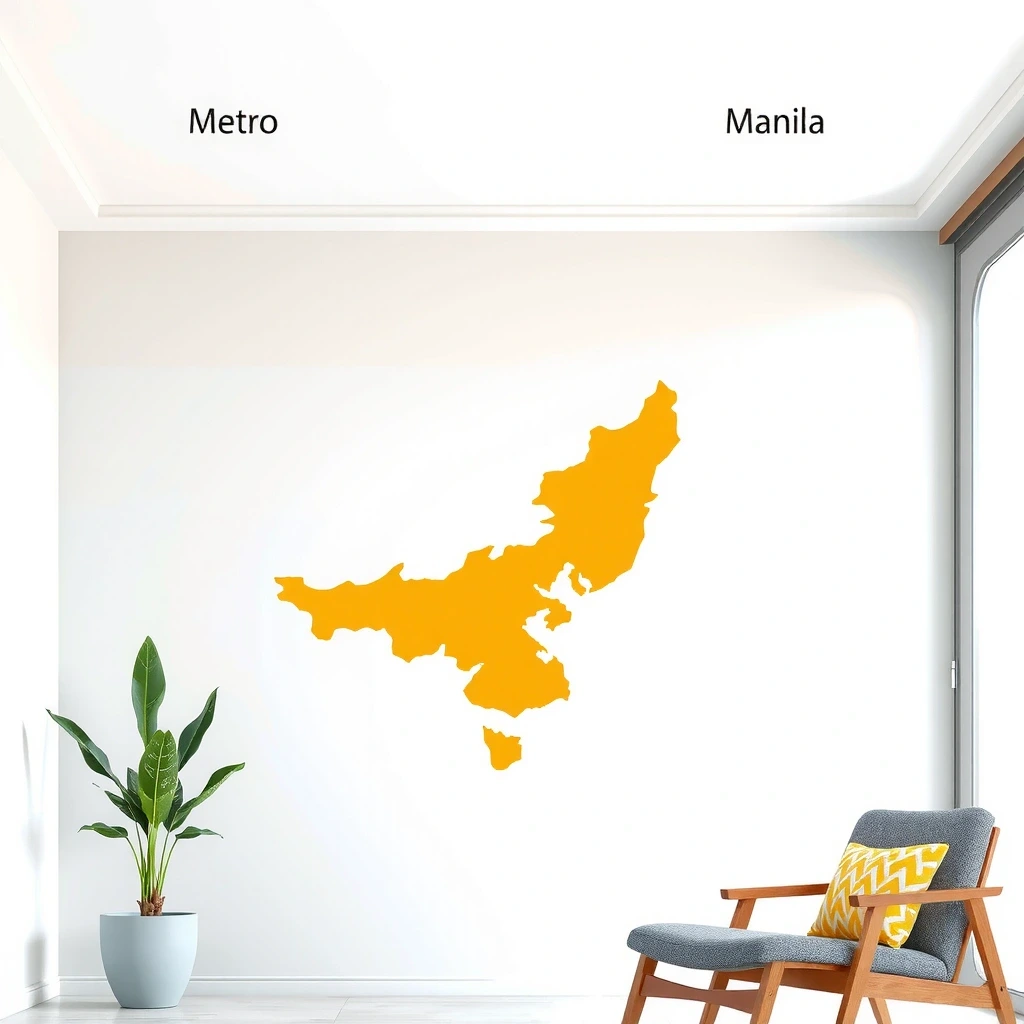 Abstract map visual of Metro Manila area